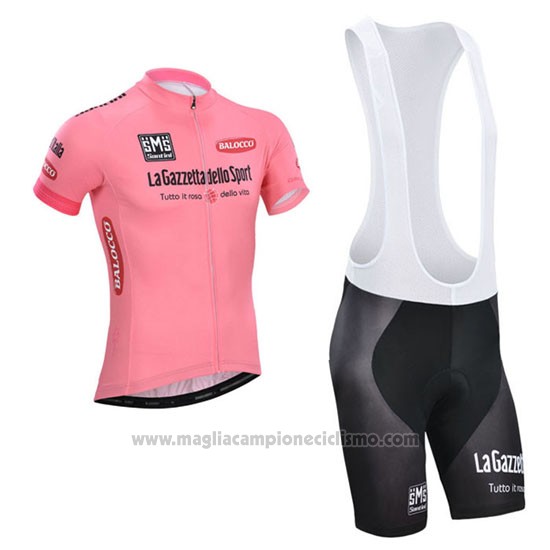 2014 Abbigliamento Ciclismo Giro d'Italia Rosa Manica Corta e Salopette